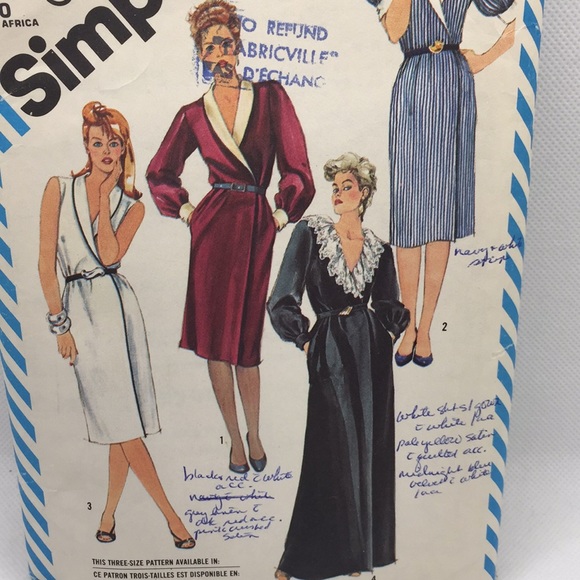 Simplicity 6208 Misses Mock Wrap Dress Sewing Pattern Size Medium10-12-14 Uncut - Picture 2 of 11